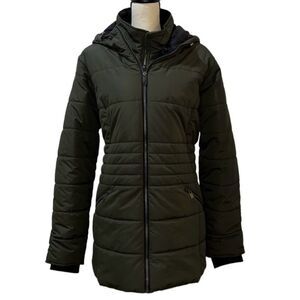 Ashley Stewart Quilted Double-Zip Hooded Puffer Jacket Size 1X 14/16